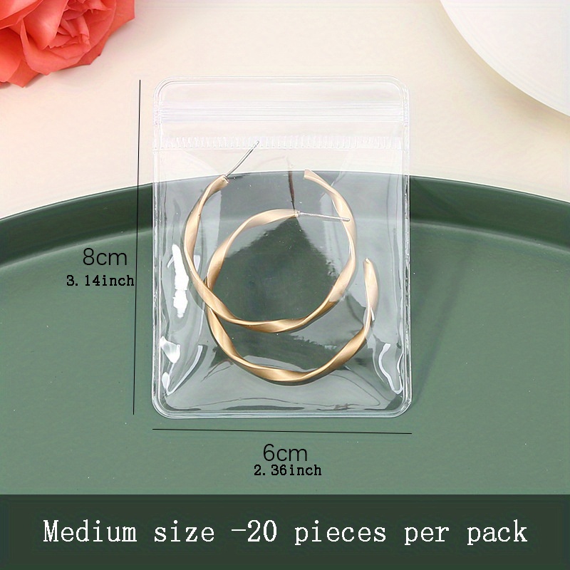 5pcs 6*8cm Small Clear Plastic Zipper Jewelry Packaging Bags For Rings &  Earrings, Self-sealing Storage Pouches