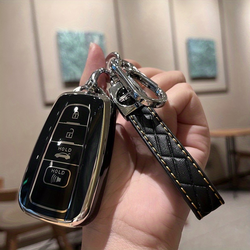 MIVLA Echtes Leder Autoschlüssel Fall Abdeckung Autoschlüssel Tasche  Schlüsselanhänger Schutzhülle, für Nio Es6 2019 Es8 2018  Autoinnenausstattung