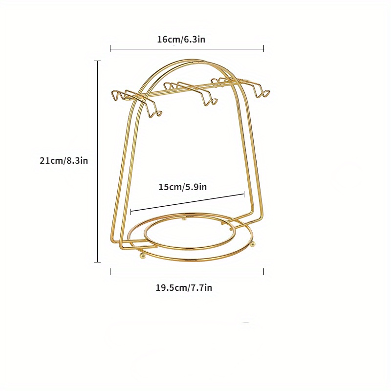 1 Soporte Taza Café Dorado 4/6 Ganchos Bandeja Soporte Taza - Temu