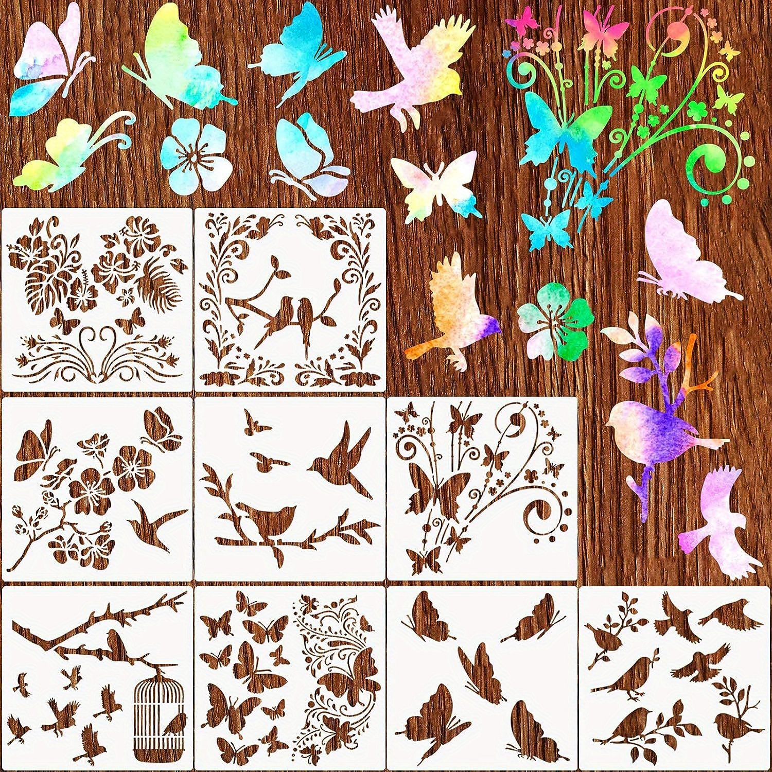 Spray Paint Stencil Butterfly/Flower Layering Stencils DIY Scrapbook/Photo  Album Coloring,Painting Stencil
