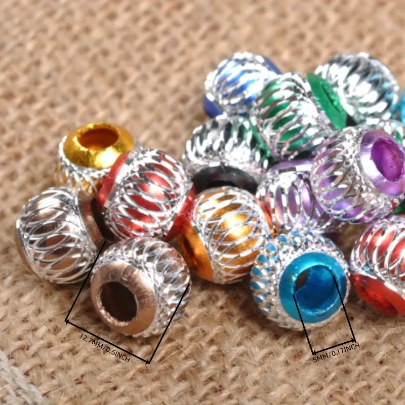 Aluminum Seven color Arc Mixed Thread Beads Large Hole Loose - Temu