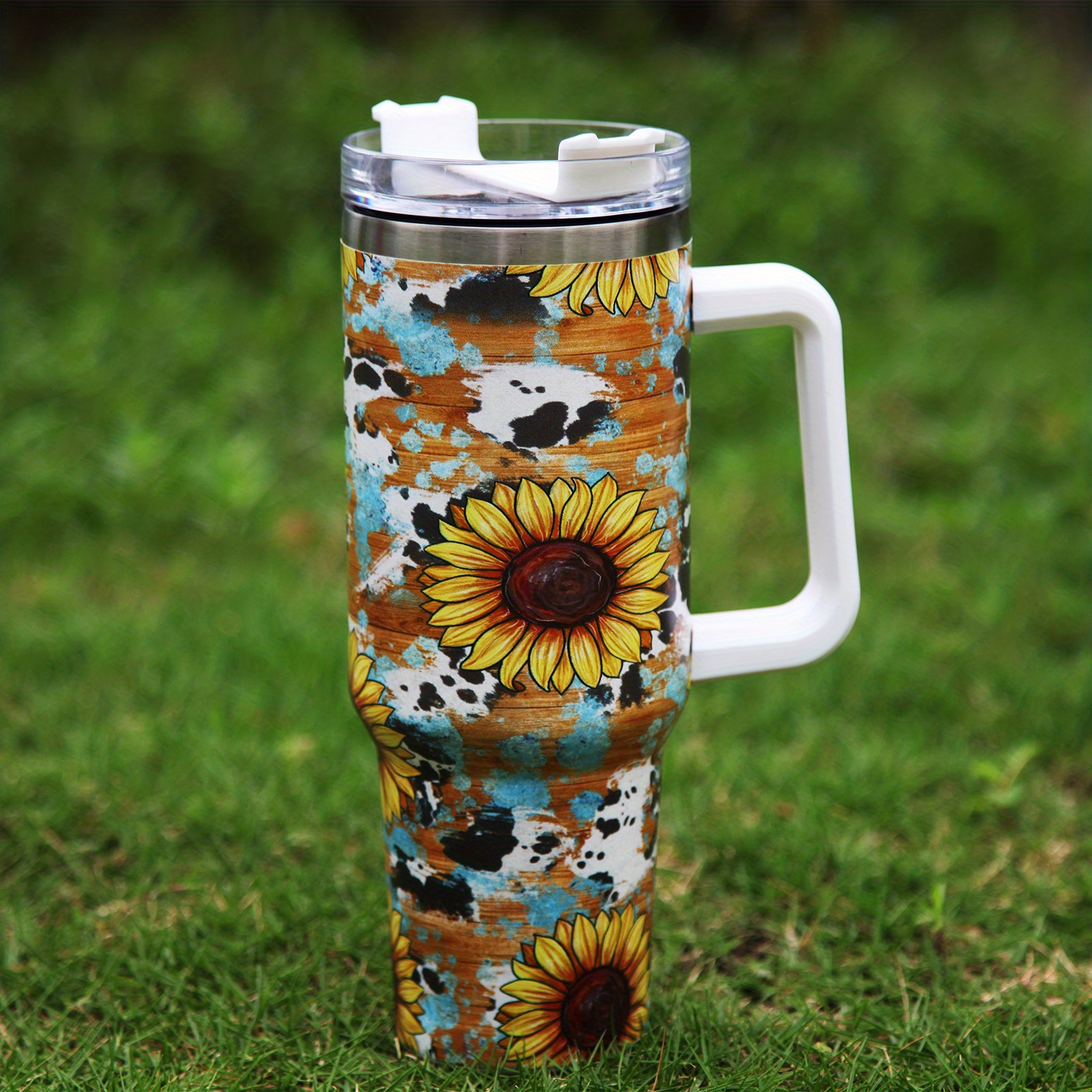 Sakura Train Travel Tumbler 5d Printed Sunflower Travel Cup - Temu