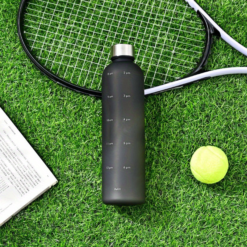 1000ml Sports Water Bottle with Time Scale Outdoor Fitness Travel Portable  Cups