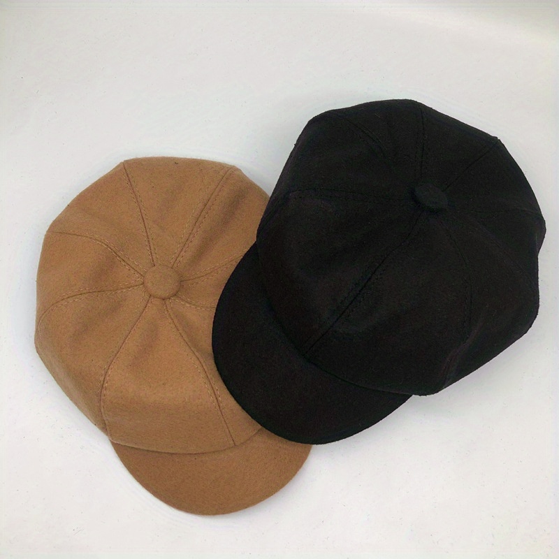 Women's Solid Color Baker Boy Hat Fashion College Style Temu Norway