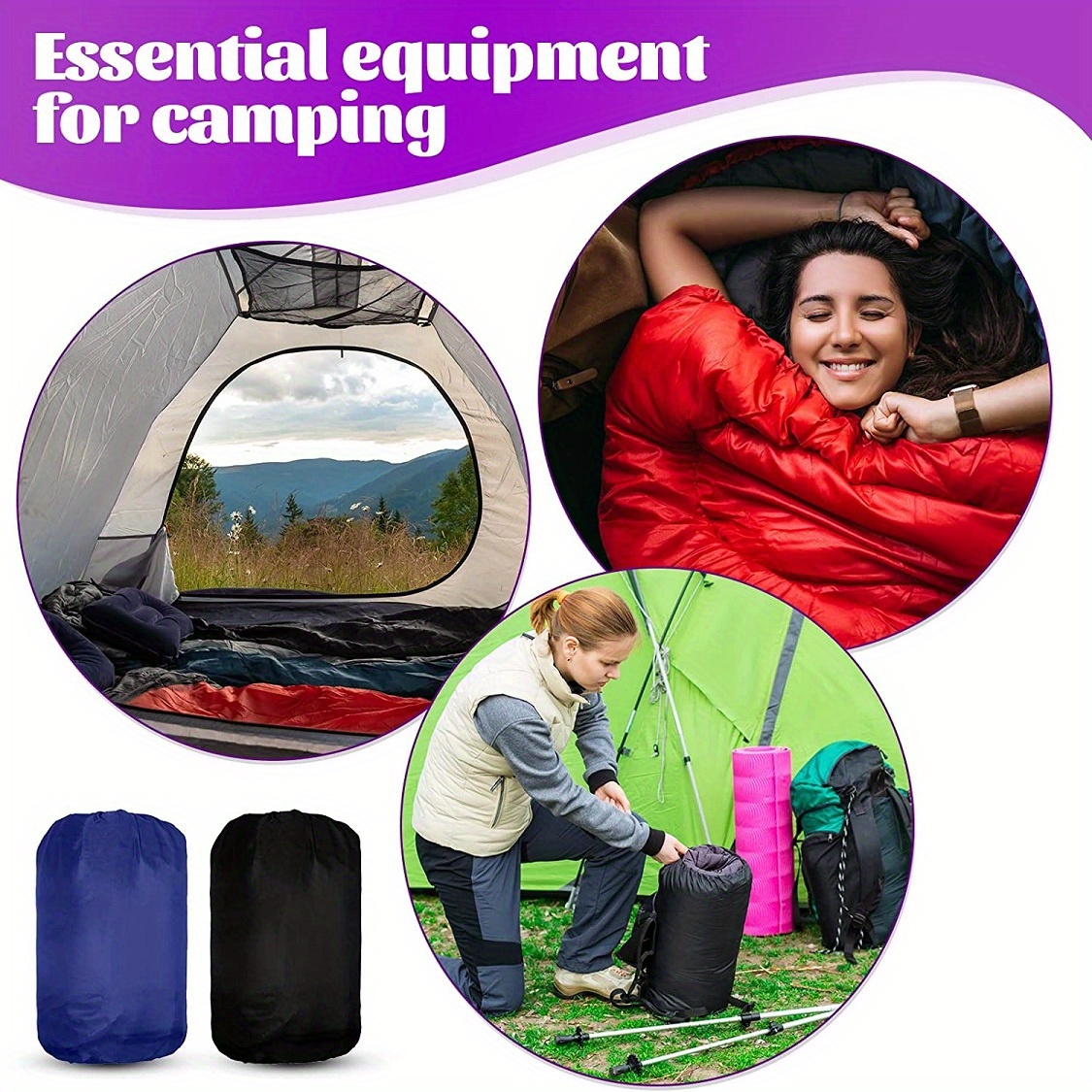 Saco de dormir doble al aire libre sobre empalmable primavera y otoño  camping senderismo portátil de algodón sacos de dormir 7.2 ft * 4.8 ft  (color 