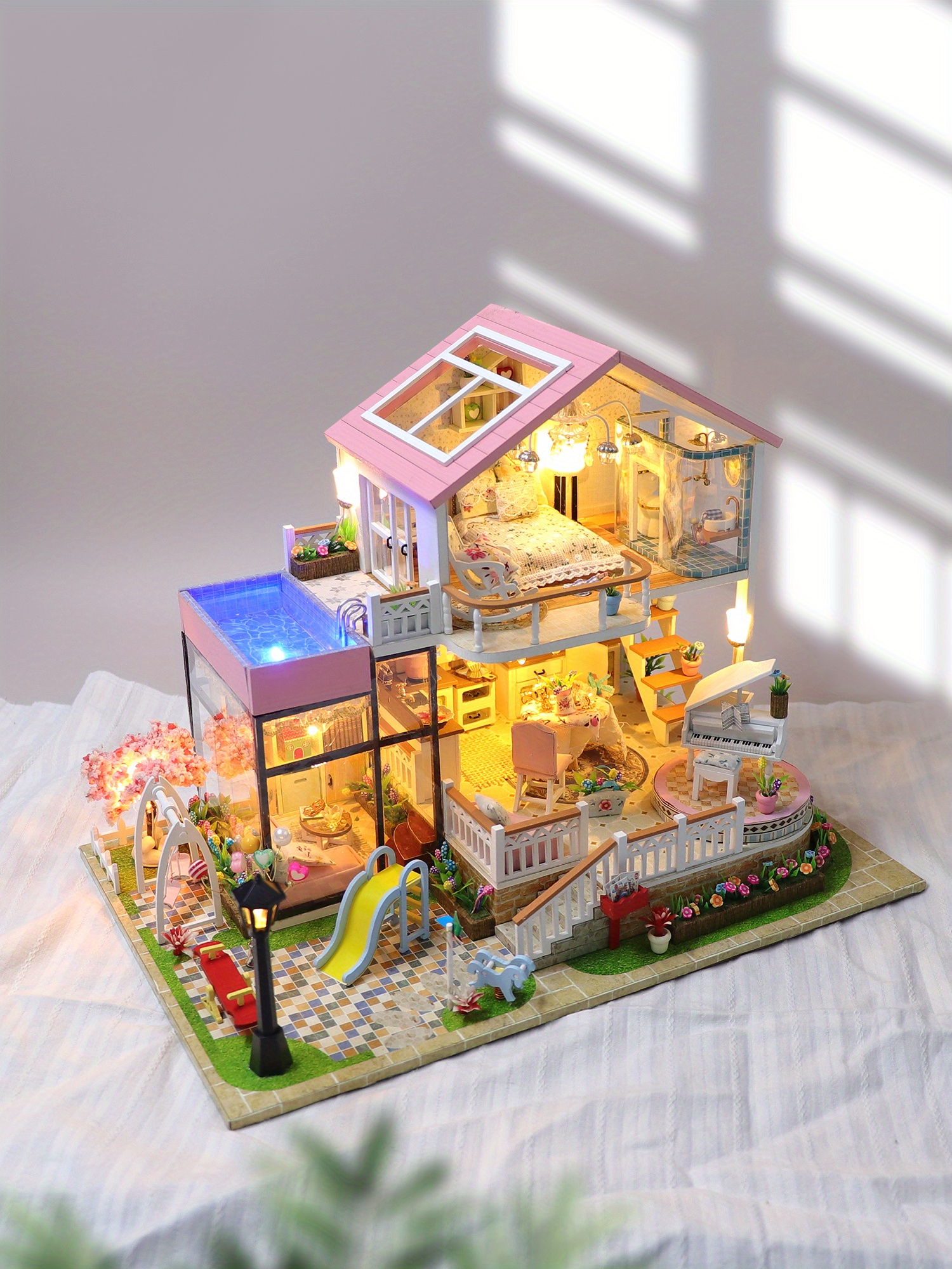 Mini Doll House Kit DIY Dollhouse with Furniture Handmade for Kids  Miniature