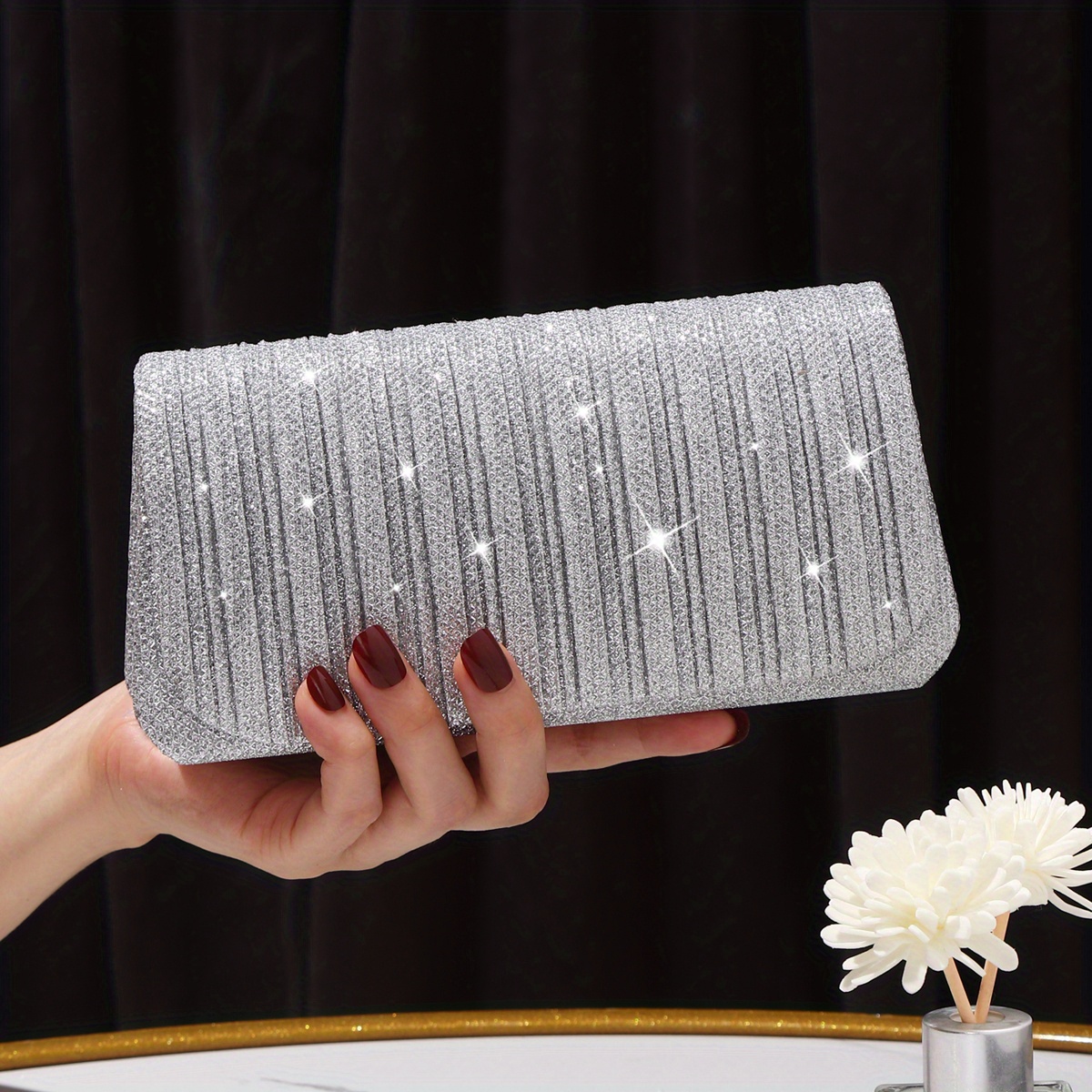 Glitter Clutch Purses for Women Evening Bags Clutches Flap