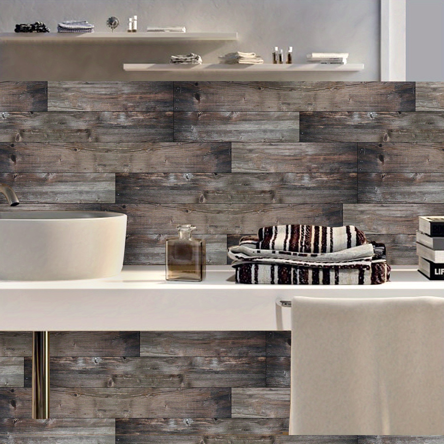 Gery Wood Floor Peel And Stick Floor Tile/cover Easy To Temu