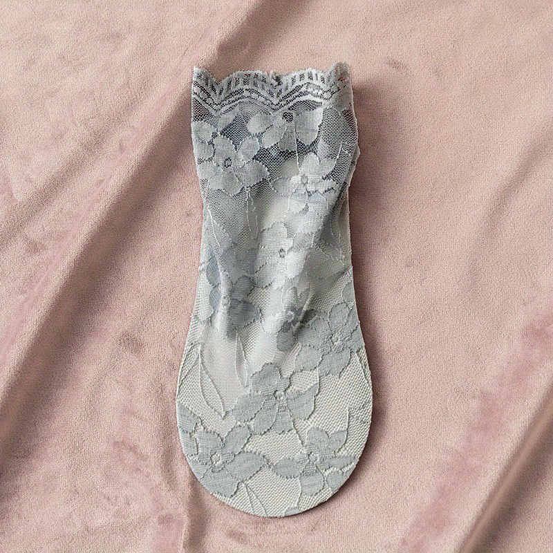 Floral Lace Socks Thin Breathable Short Socks Women's - Temu Canada