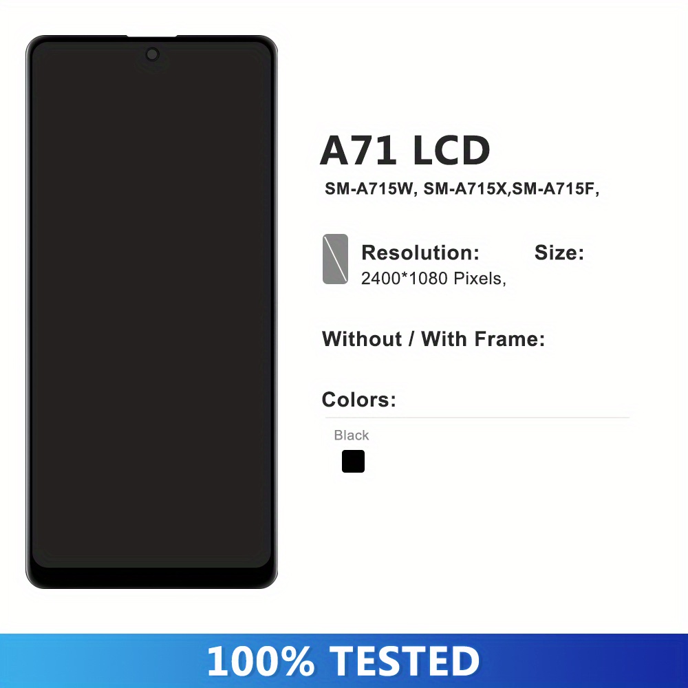 Verre Trempé Samsung Galaxy A71 (5G), (2 Pièces) Cadre Noir Verre