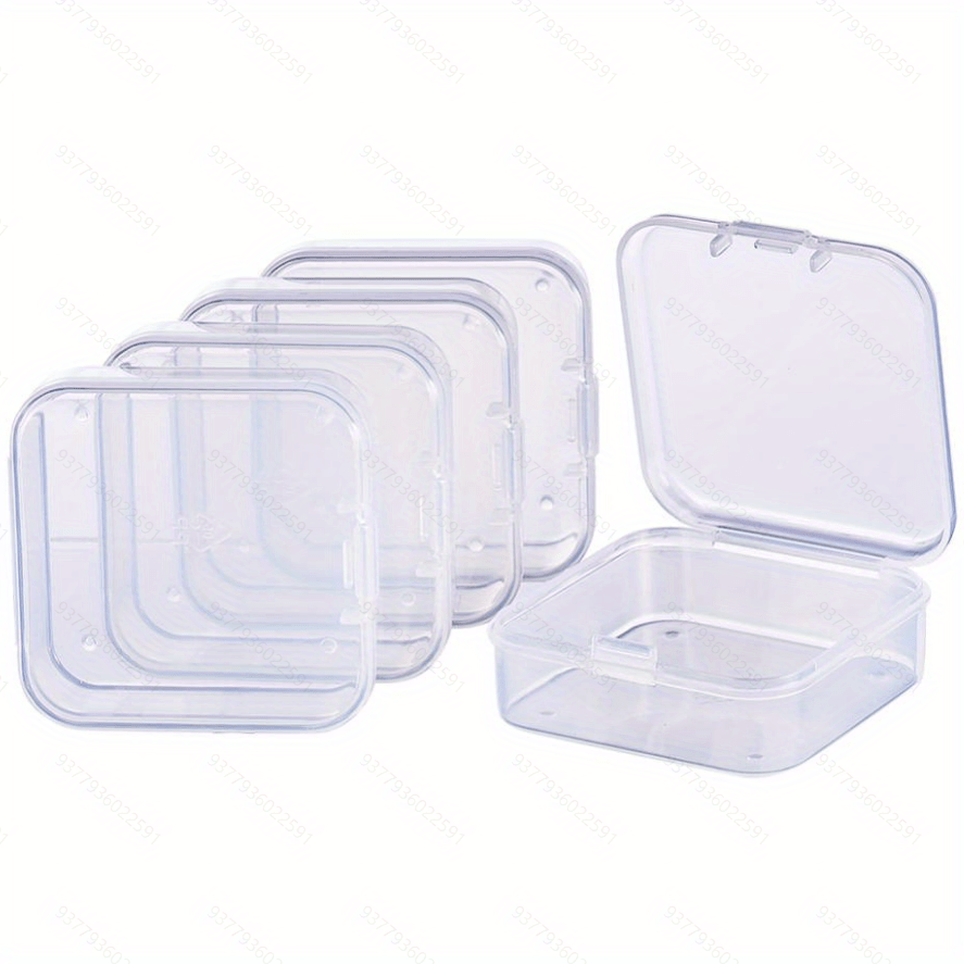 Clear Plastic Beads Storage Containers Boxes With Lids Square Plastic  Organizer Storage Cases - Temu