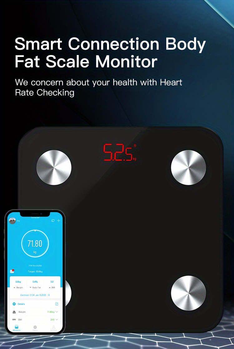 Wally Smart Body Fat Scale Electronic Scale Weight Scale, Home Use High  Precision Small Body Scale Health Scale I Bathroom Scale Weighing BMI