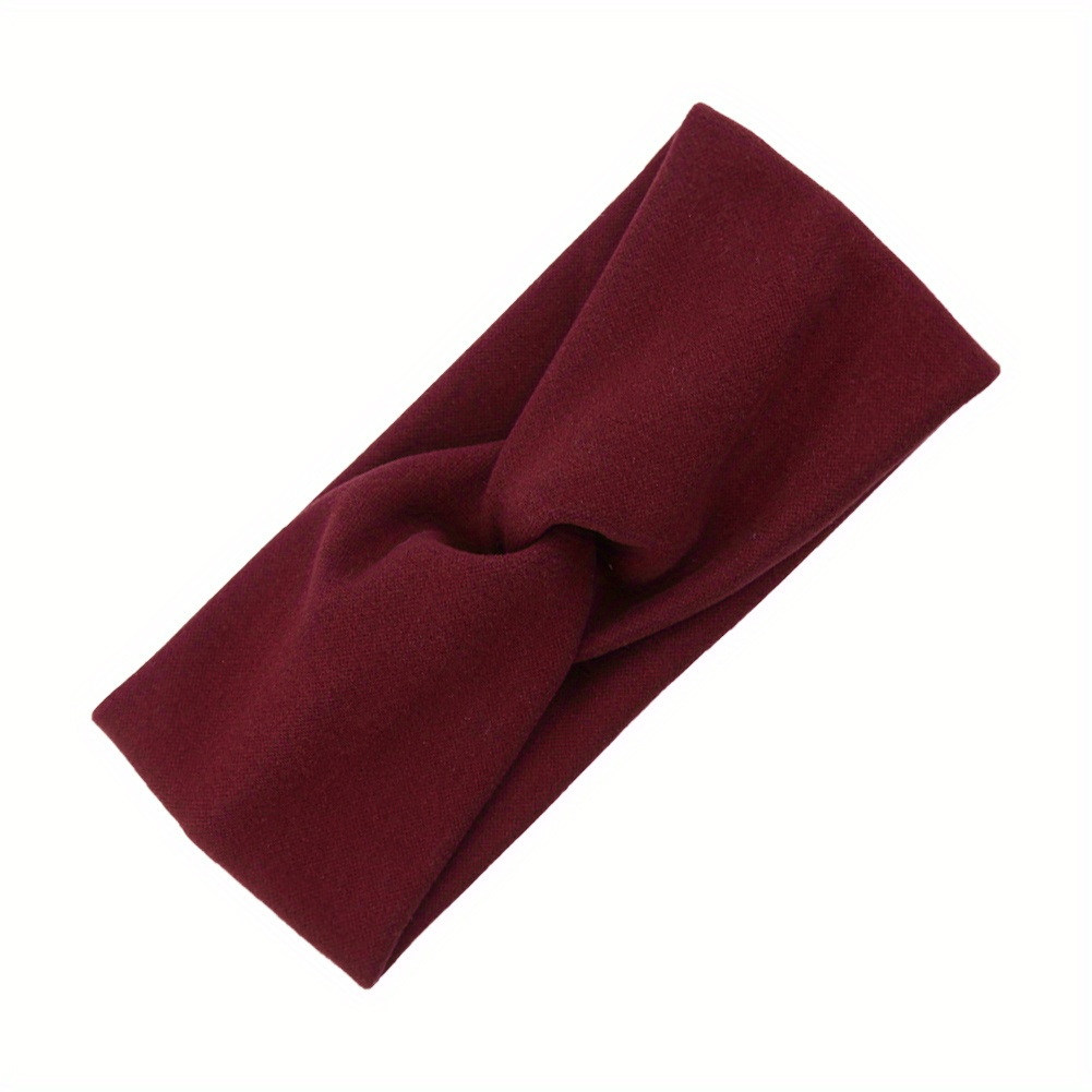 Women Headband Cross Top Knot Elastic Hair Bands Soft Solid Temu