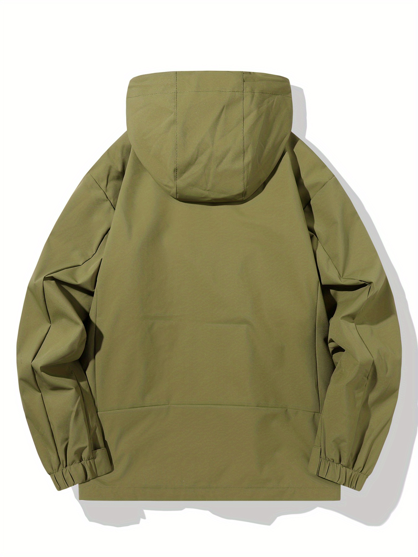 Men's Windbreaker Hooded Jacket Casual Zipper Pockets Cargo Temu