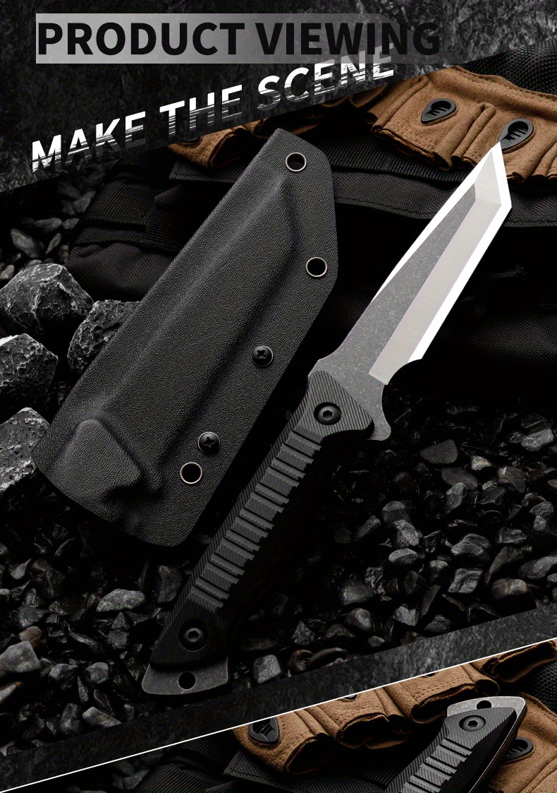 High Hardness Steel Survival Knife Fixed Blade Rescue Knife Portable ...