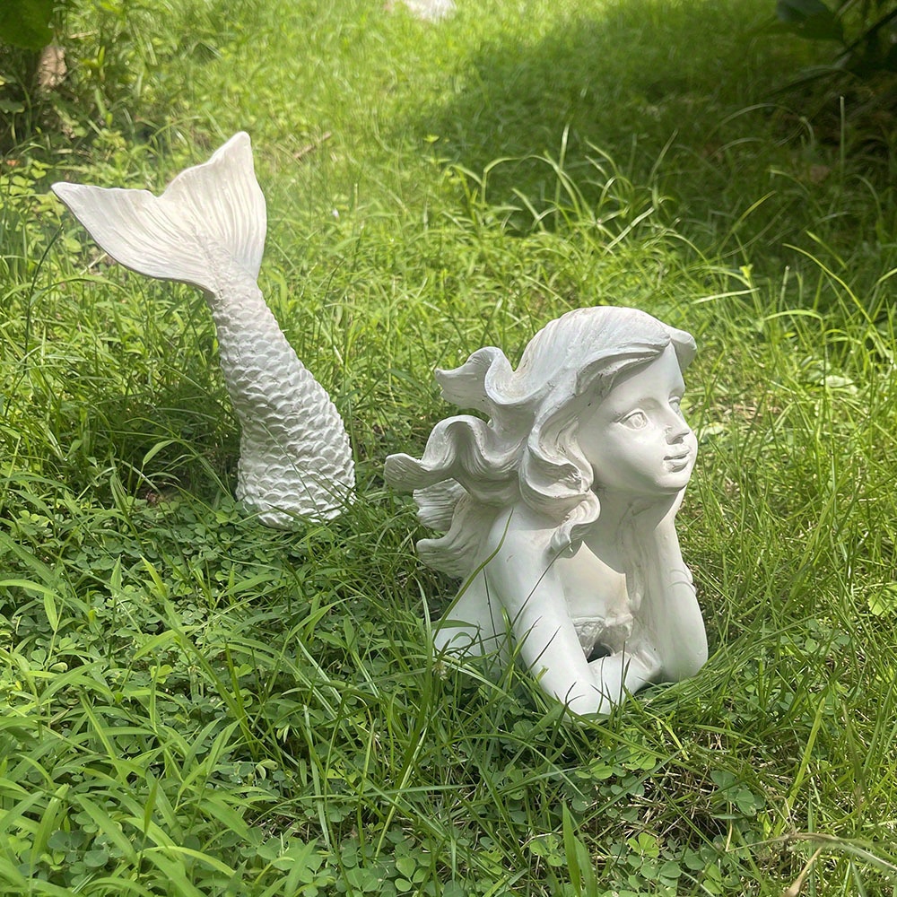 Outdoor Resin Mermaid Statue Outdoor Statue Sculpture Temu