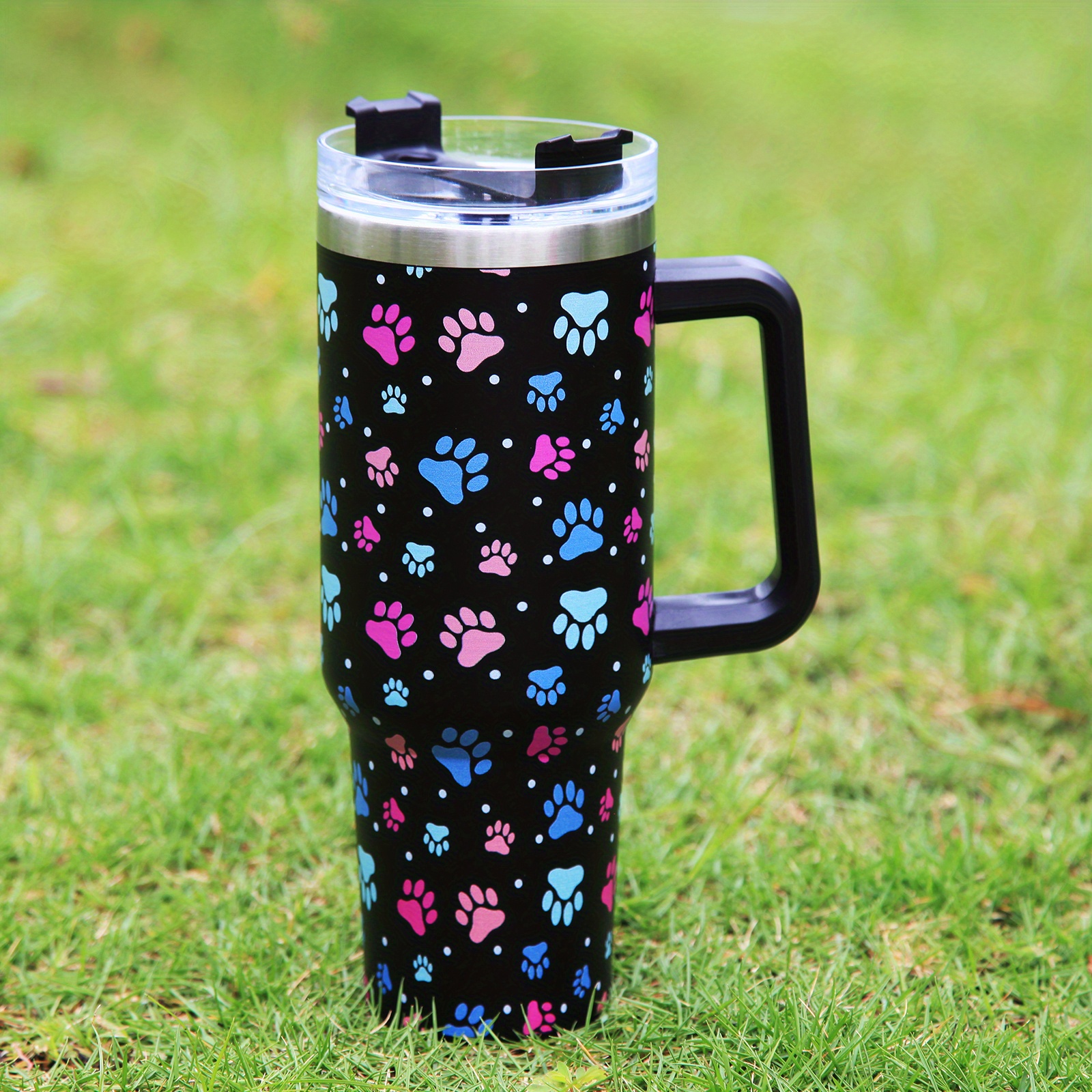 Sunflower Pattern Insulated Tumbler Mug With Handle Straw, Reusable  Stainless Steel Mug Ice Water Bottle, Halloween Gift, Birthday Gift,  Christmas Gift - Temu