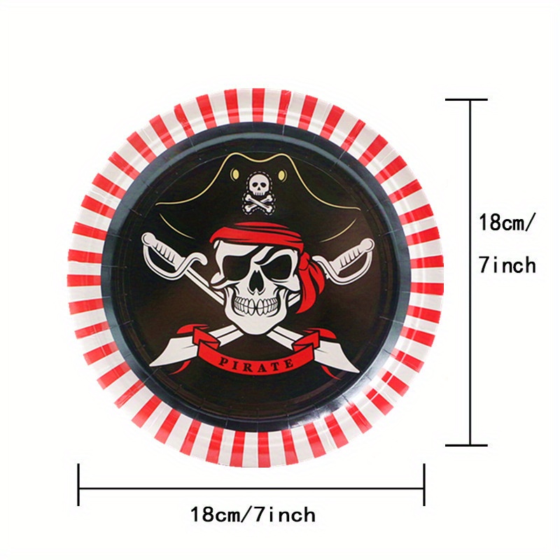 Pirate Theme Party Tableware Set Party Paper Plates Pirate - Temu