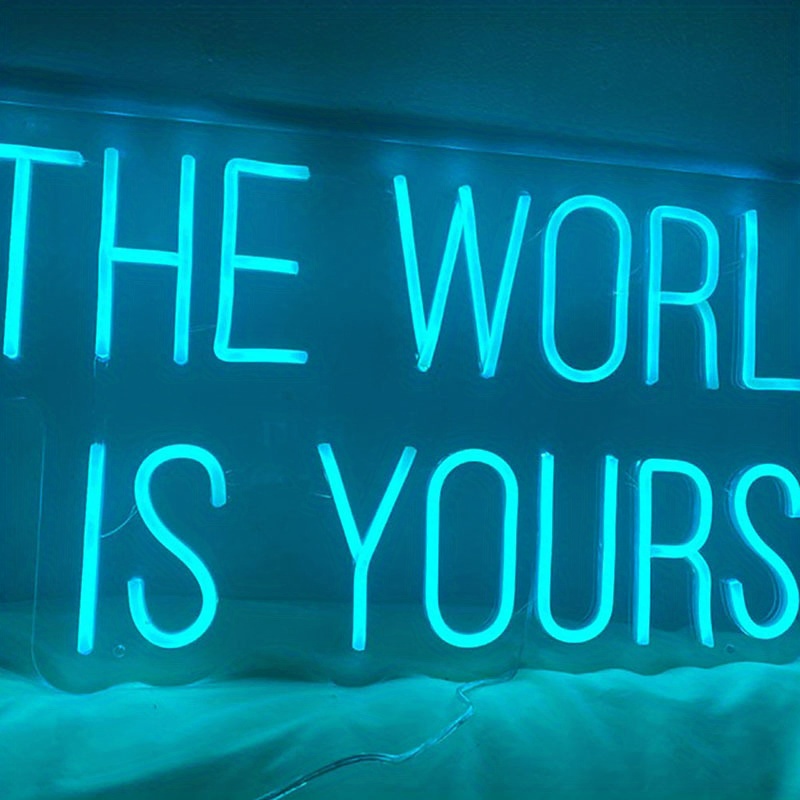 The World Is Yours Scarface Led Neon Light Sign , Man Cave Game Room Bar