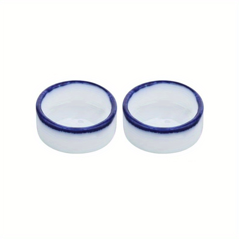 2pcs Mini Ceramic Water Bowls For Spiders, Tarantulas, Millipedes - Tiny Reptile Dish, Non-toxic, Easy To Clean