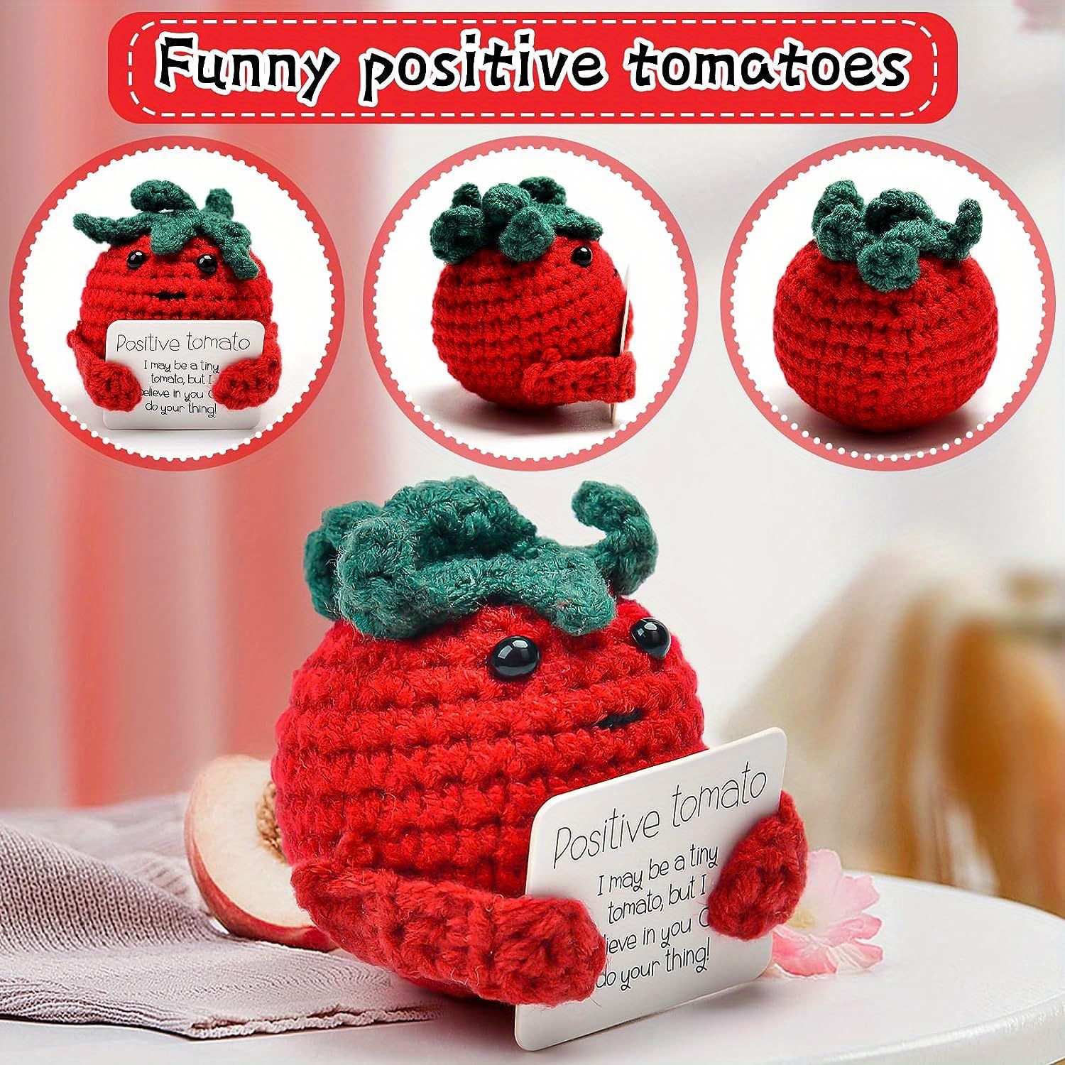 Handmade Crochet Ornament Cute Fruits And Vegetables Crochet - Temu