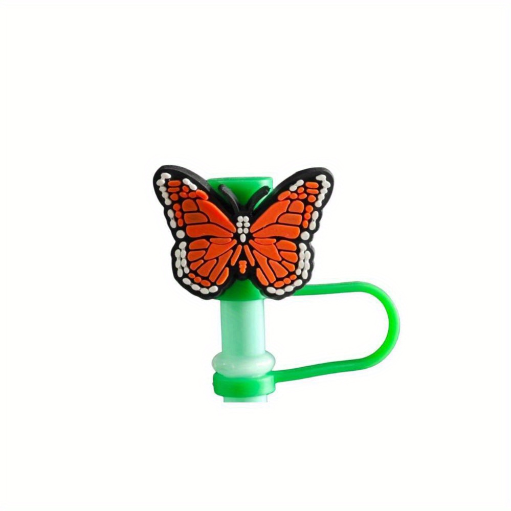 1PCS Butterfly straw cover colorful butterflies butterfly straw toppers  charms straw toppers for tumbers drink cover straw tip