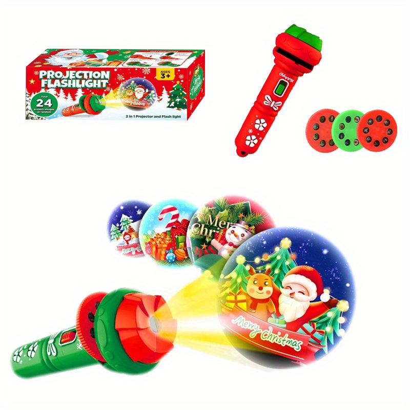 Christmas Kids Projector Flashlight Projector, Christmas Toddler Gifts  Under 5 Dollars,Slide Projector Torch Education Learning Santa Claus  Christmas