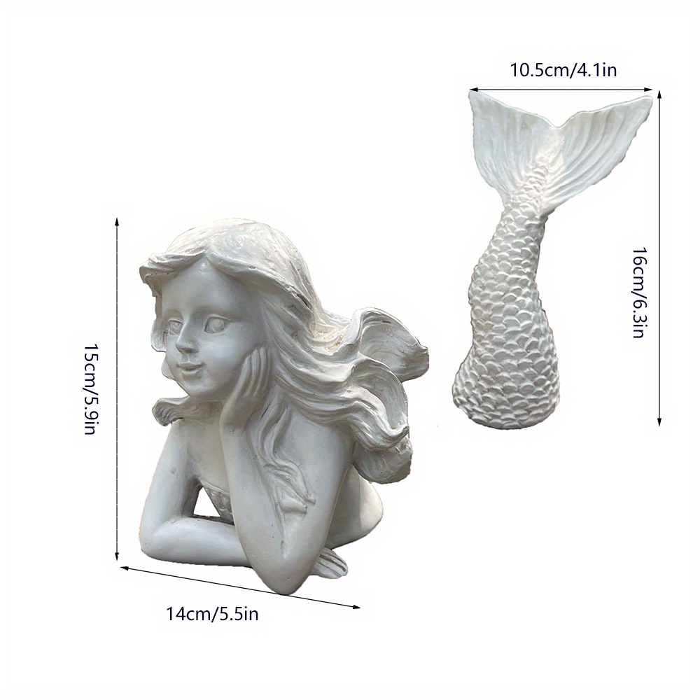 Outdoor Resin Mermaid Statue Outdoor Statue Sculpture Temu