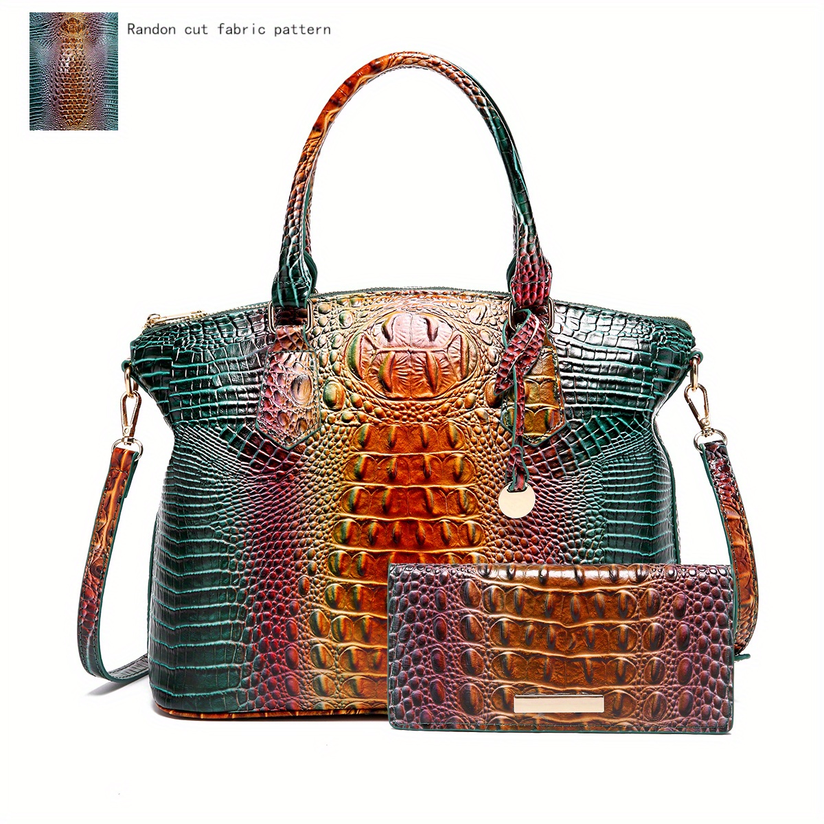 Crocodile Pattern Top Handle Large Capacity Tote Bag, Leather Textured  Shoulder Bag, Casual Versatile Commuter Bag - Temu France