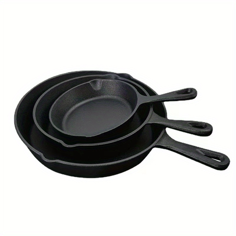 1pc cast   frying pan with drip spouts pre   oven safe cookware camping indoor and outdoor cooking grill safe kitchenware kitchen supplies kitchen items details 4