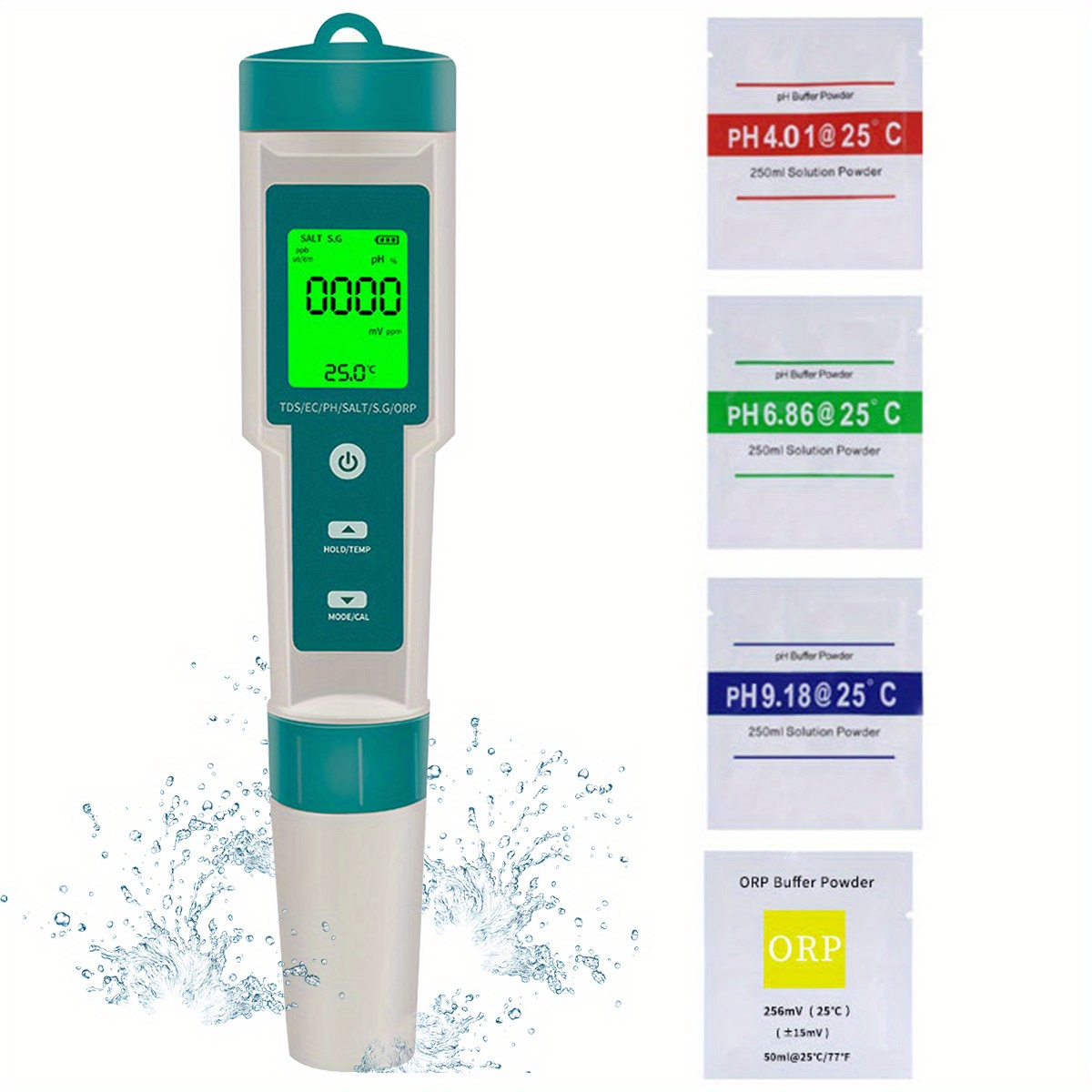 Testeur De Qualité De L'eau Multi-paramètres 8 En 1 S.G PH EC SALT