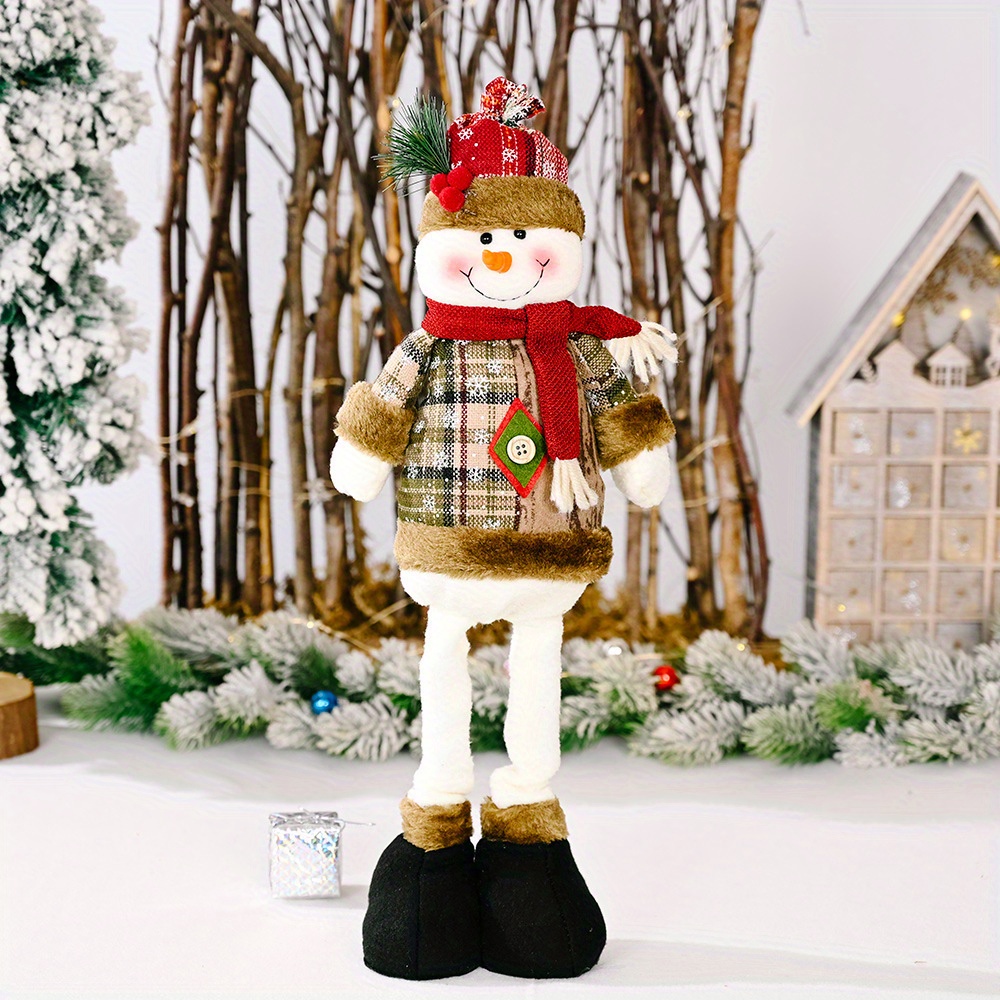 1pc Tecido Xadrez Floco De Neve Telescópico Boneca, Decoração De Natal  Retrô Hotel Shopping, Enfeite Fofo, Ornamento De Decoração De Casa Sala De  Estar Bar Café, Decoração De Quarto