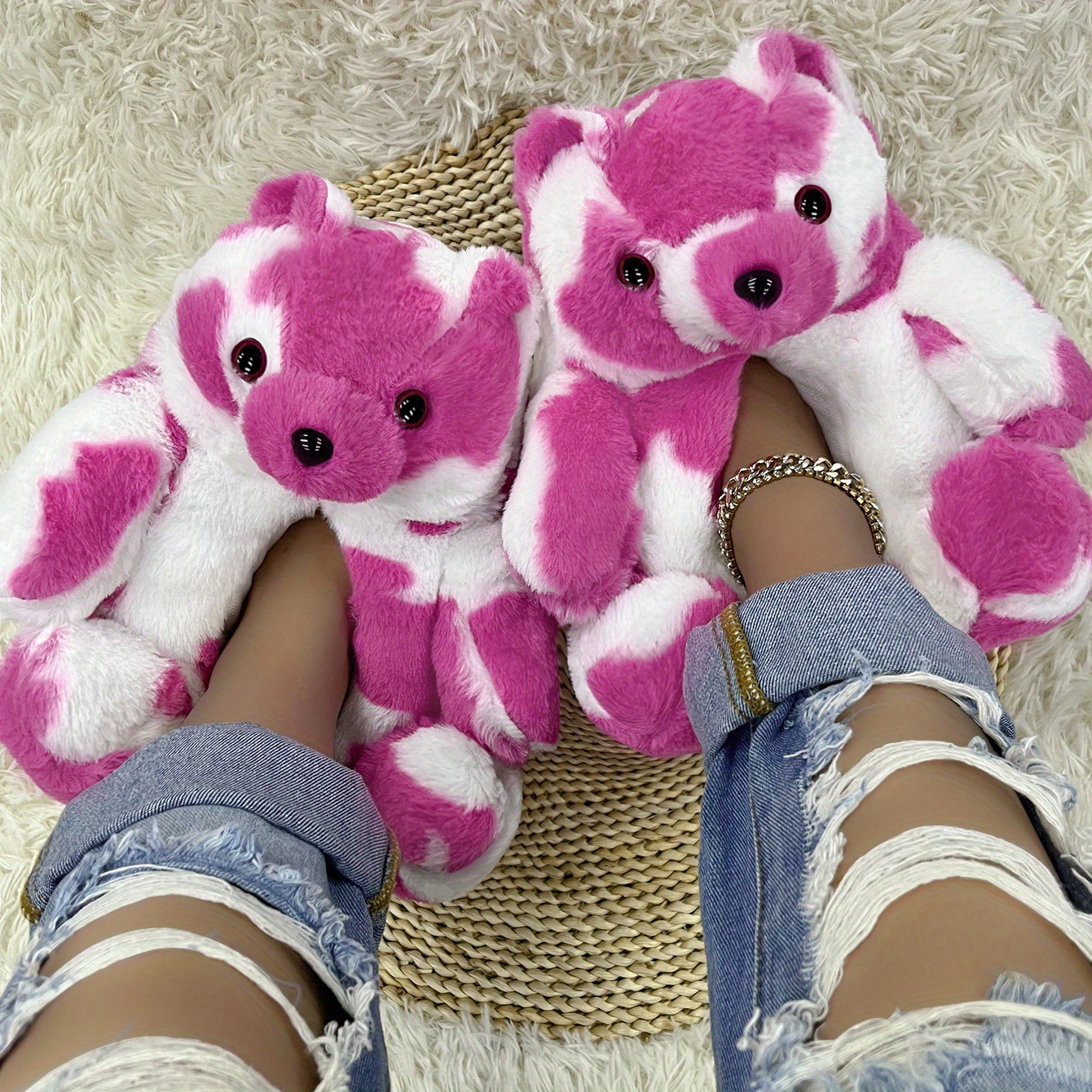 Cute Bear Plush Slippers – Big Squishies