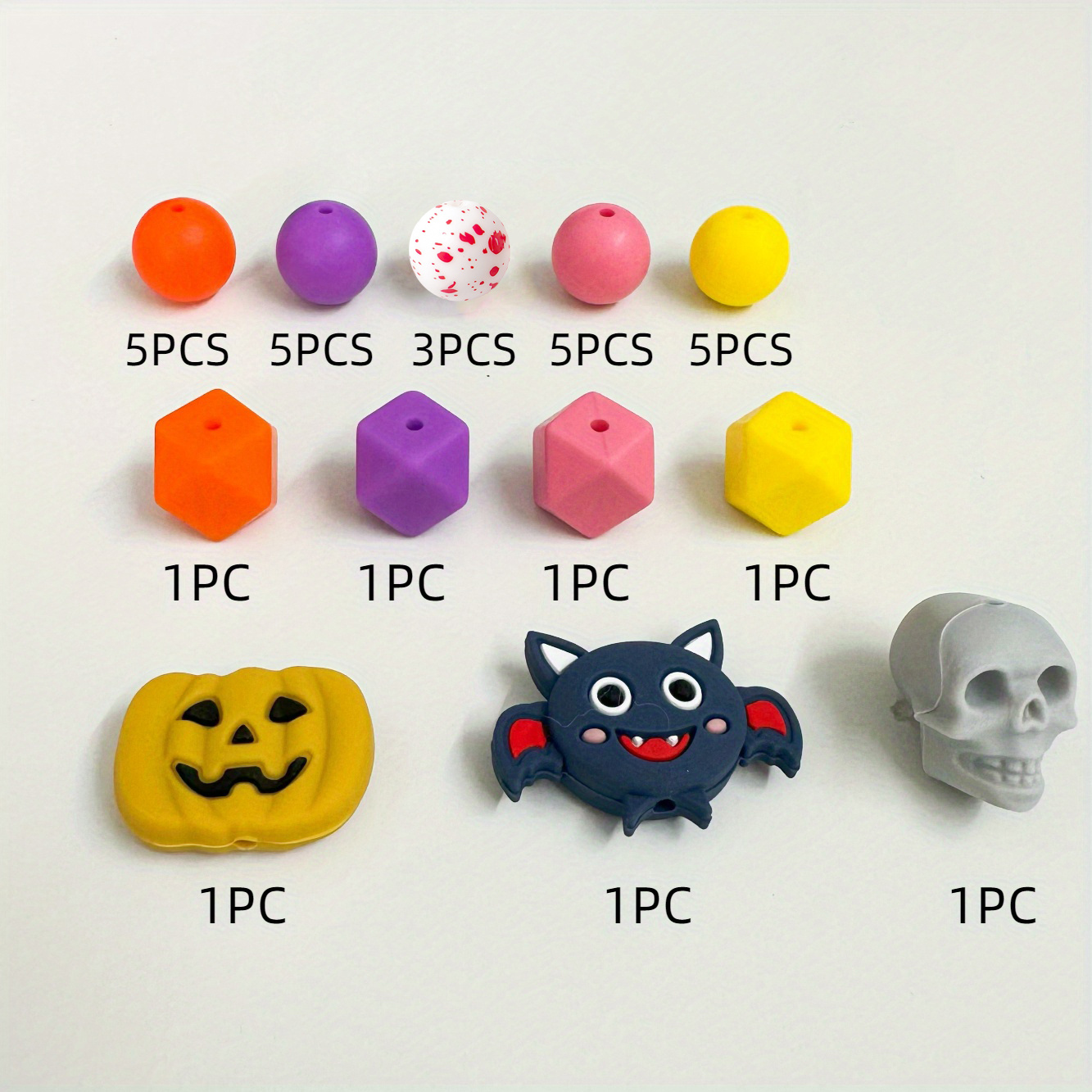 Halloween Silicone Beads Circular Silicone Beads Pumpkin - Temu