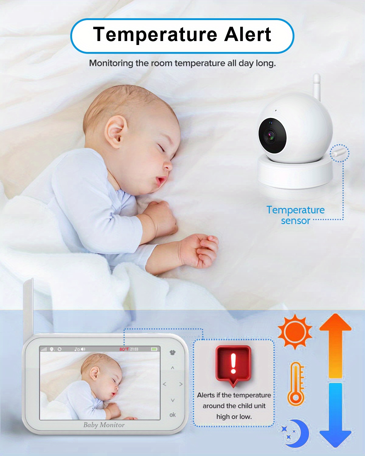 Baby Monitor With Camera And Audio 720p Pan Tilt Baby Camera - Temu