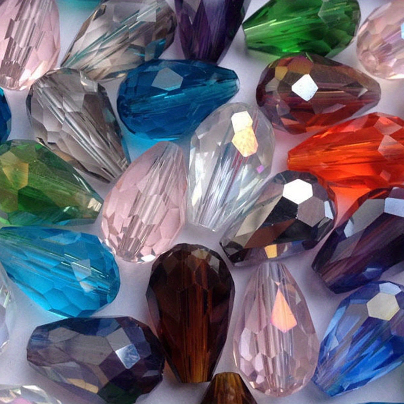 Image of 100pcs Mixed Color Teardrop Beads Glass Beads Jewelry Loose Beads Jewelry Accessories Beads