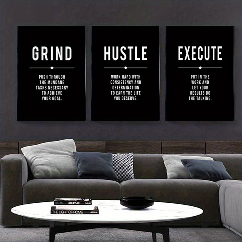 Canvas Poster Modern Art Grind Hustle Success Motivational - Temu