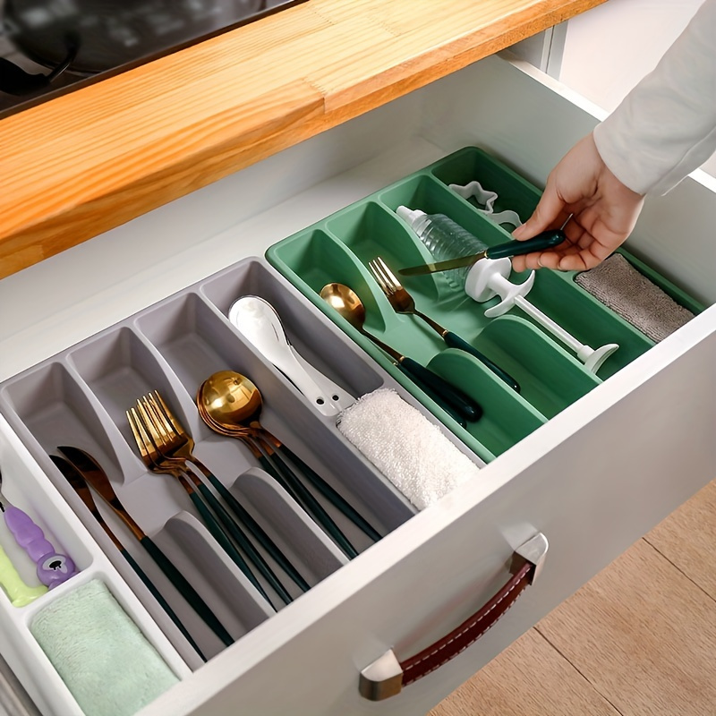 Rev-A-Shelf Organizador de cajones de cubiertos para utensilios de cocina,  inserto divisor de almacenamiento de cubiertos, 33 x 22 pulgadas, madera de