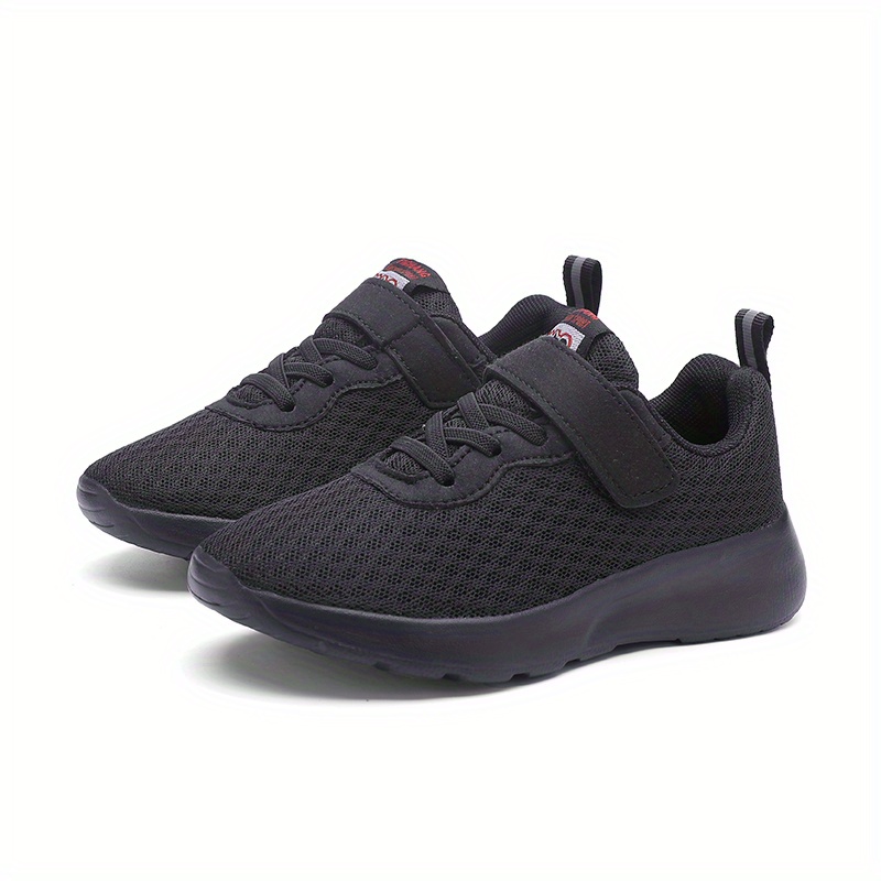 Image of Boys' Black Mesh Casual Athletic Shoes Fashion Double Mesh Running Shoes Mid-big Kids Size 28-40 Black