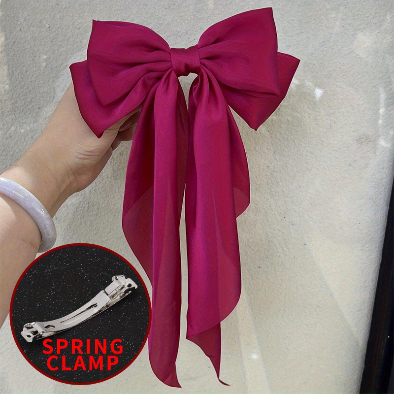 Red Hair Bow, Red Satin Hair Bow, Satin Big Bow, Wedding Pew Bow,red Big  Satin Bow, Handmade Bow, Wedding Bow, Bows for Girls 