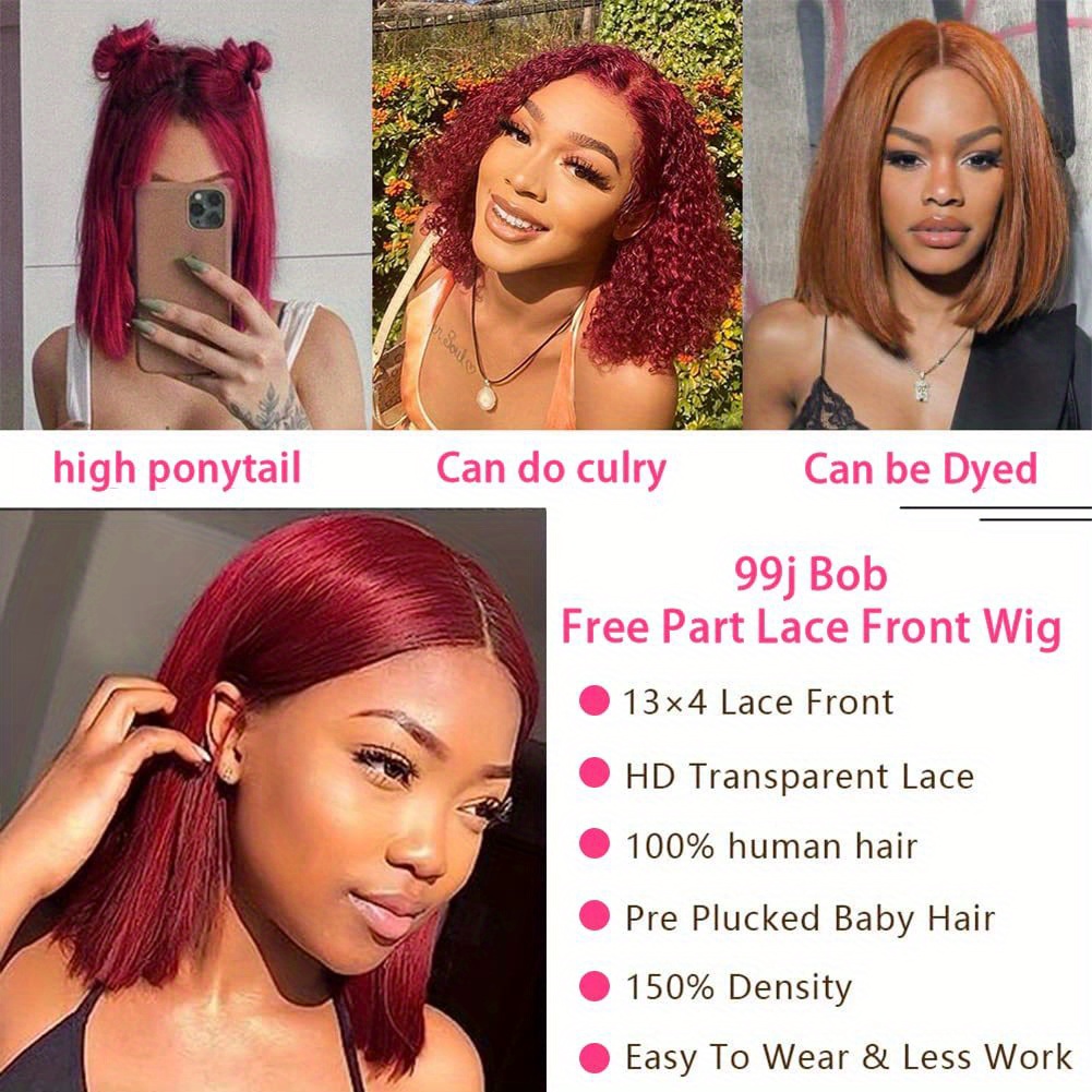 FREE PART store BOB BURGUNDY LACE WIG