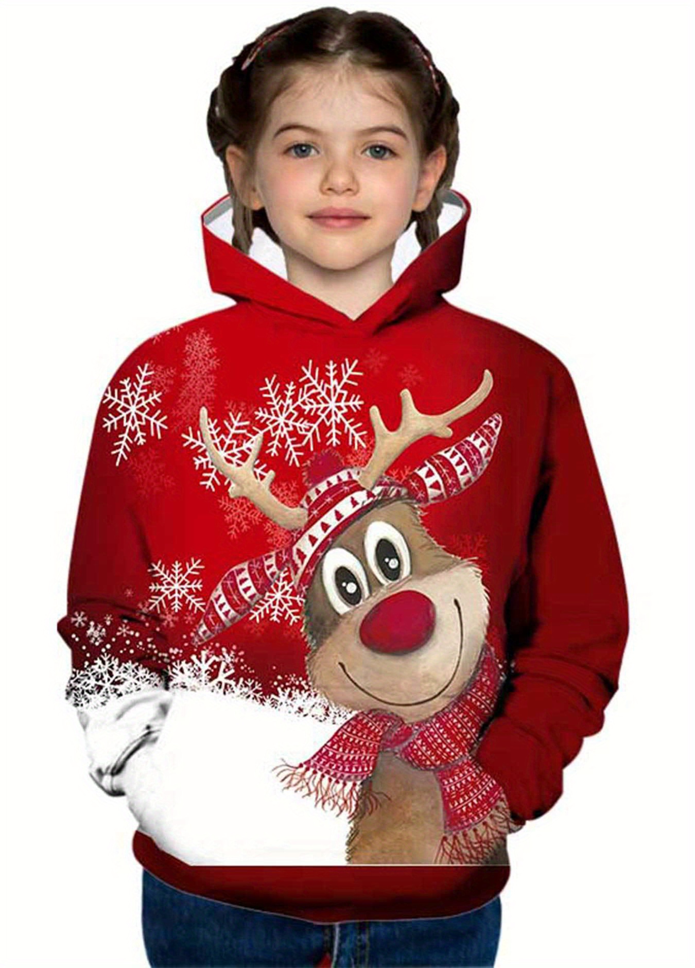 Sweatshirt Enfant Noël Yoolhamy Sweatshirt Pull Fille Pour Enfant Garçon Fille Coton Pull Noël Halloween Motifs