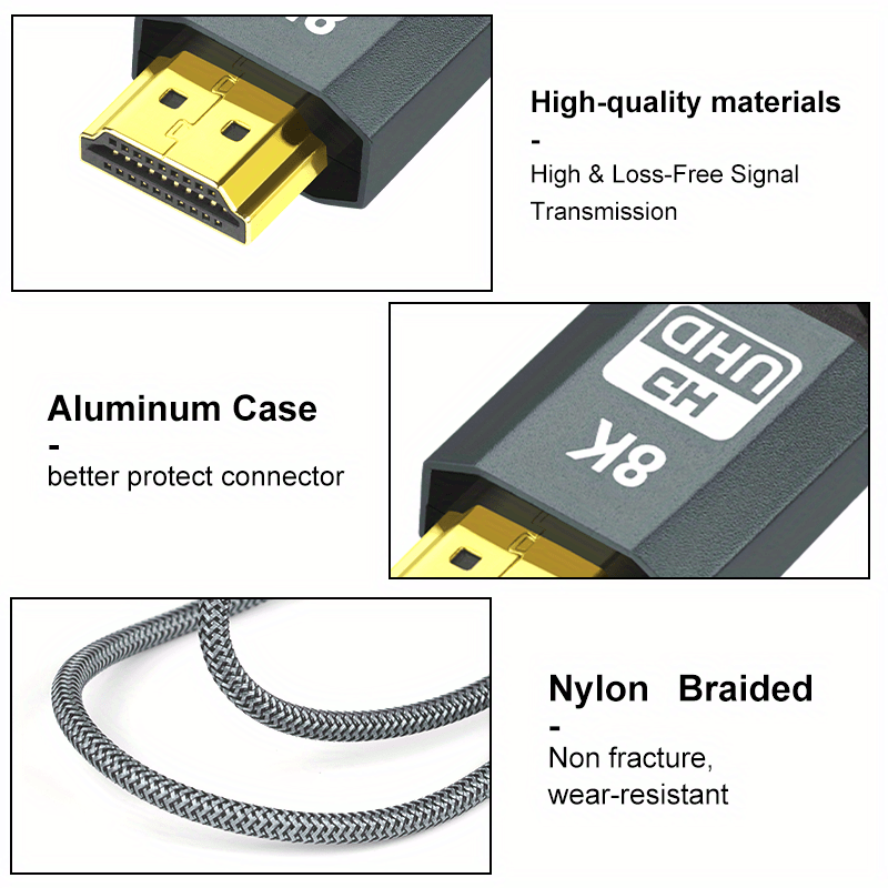Purple Flat Cable 8K HDMI-compatible 2.1 Cables HDCP2.2 ARC 1m 2m 3m 4 –  SIKAI CASE