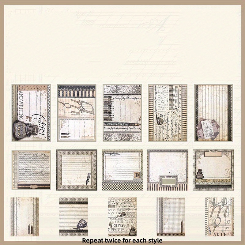 30pcs Retro Journal Decorative Base Layer Paper Pack