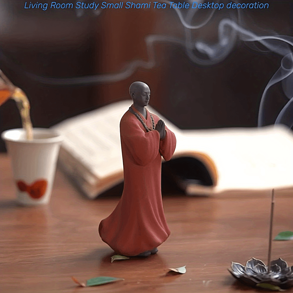 Monk Ceramic Dolls for Bonsai or Study Decor