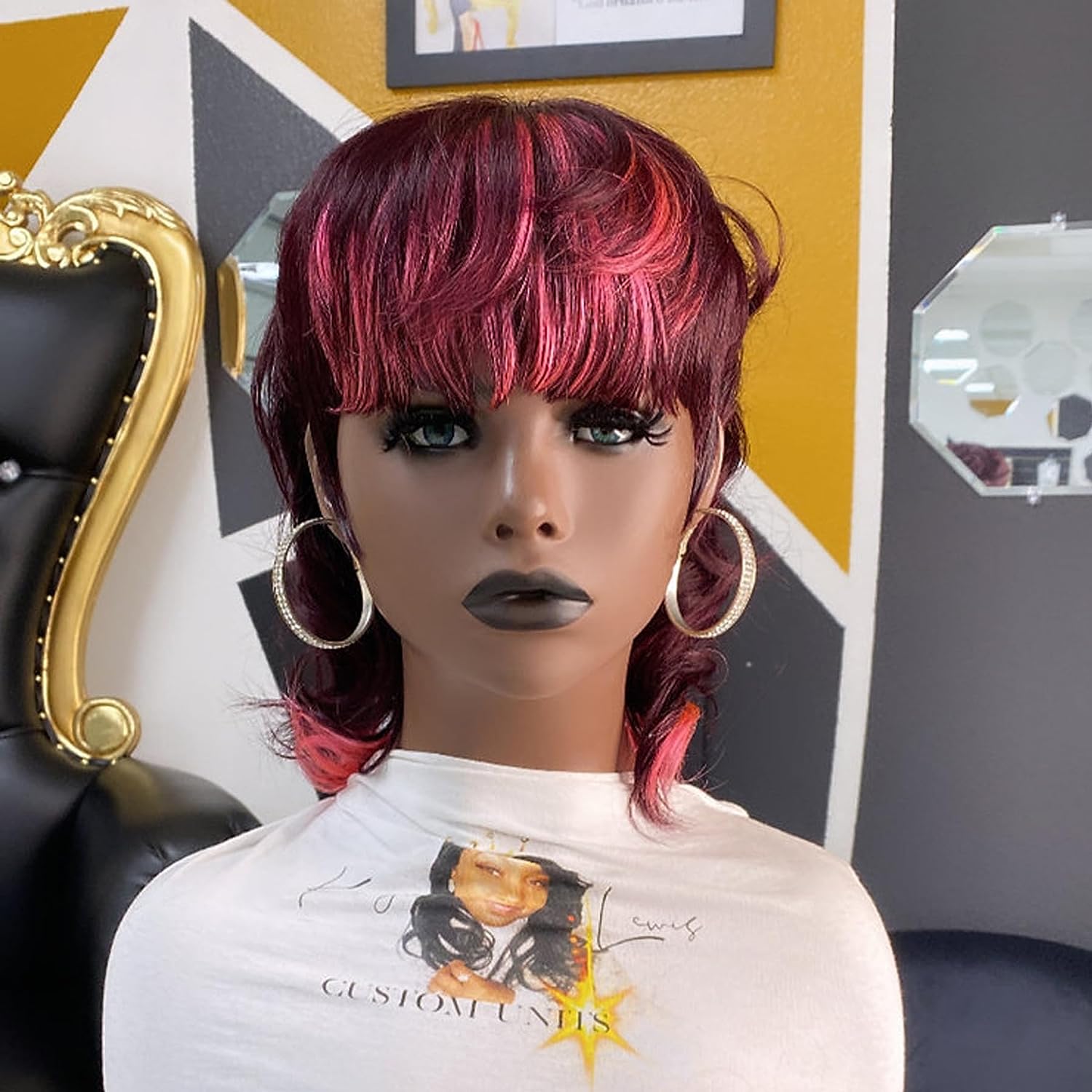 Human Hair Pixie Cut Wigs Women Mullet Wig 99j Color Temu