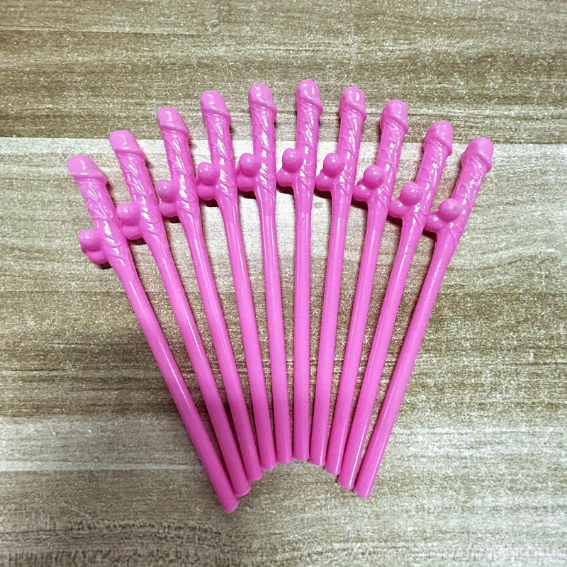 Vintage Brown Penis Straws Gag Gift