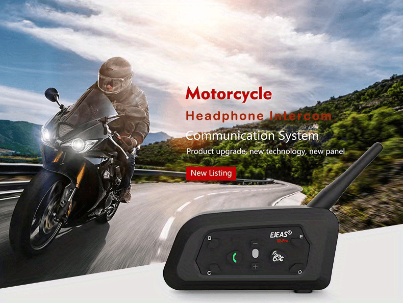 Intercomunicador Inalámbrico Casco Motocicleta V6 Pro - Temu Chile