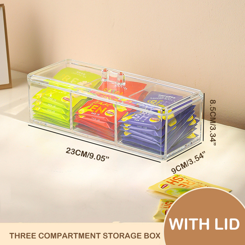 Plastic Organizer Box 2-Tier Open Storage Box with Removable Bin Kitchen  Storage Accessories 