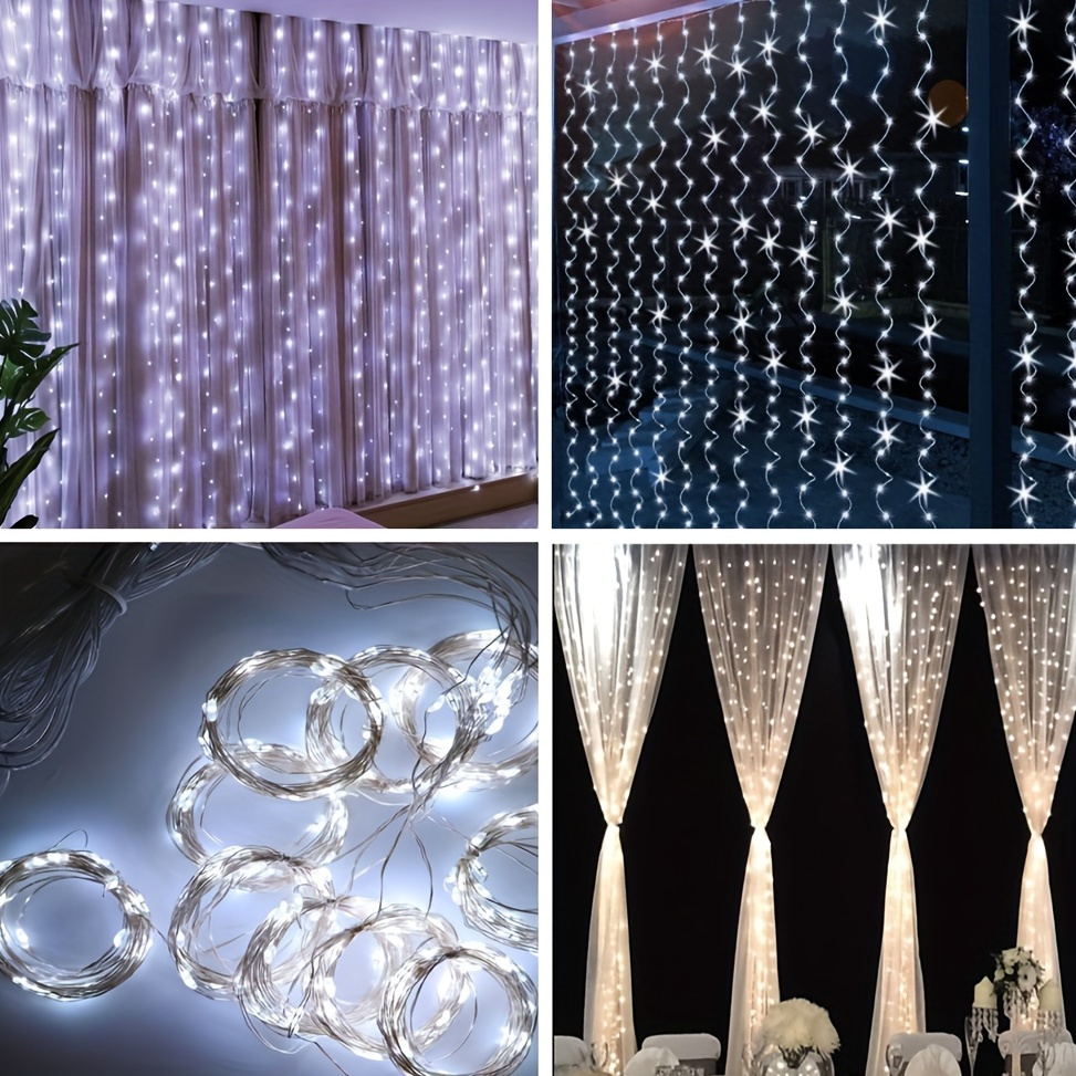 Led Fairy Lights Christmas Curtain Lights 8 Lighting Modes Temu
